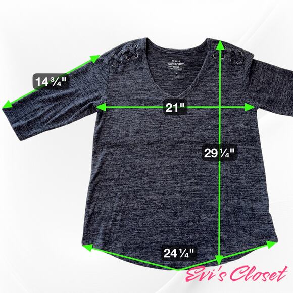 Torrid Women's Soft Plush V Neck Lace Up Sweater Grey Sz Torrid 0 12-L - Picture 8 of 8